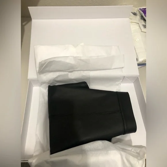 NWT Theory Leather Mini A-Line Skirt
